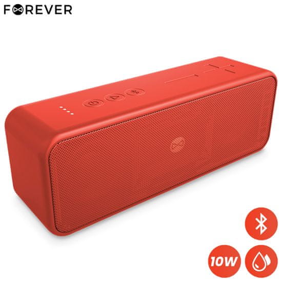 Forever BLIX 10 Bluetooth zvočnik, BS-850, 10W, TWS, IPX7, rdeč - Odprta embalaža