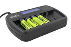 Oxe Polnilec baterij AA za 6 kosov, z zaslonom in 6 kosov polnilnih baterij Varta 56706 R6 2100mAh NIMH basic