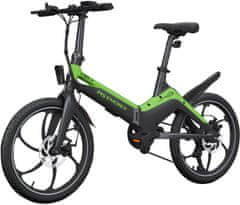 MS ENERGY i10 električno kolo, zložljivo, 250 W motor, 6 prestav Shimano, črno-zelen