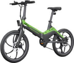 MS ENERGY i10 električno kolo, zložljivo, 250 W motor, 6 prestav Shimano, črno-zelen - Poškodovana embalaža
