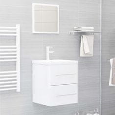 Vidaxl Omarica za umivalnik visok sijaj bela 41x38,5x48 cm iverna pl.