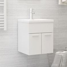 Vidaxl Omarica za umivalnik visok sijaj bela 41x38,5x46 cm iverna pl.