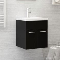 Vidaxl Omarica za umivalnik črna 41x38,5x46 cm iverna plošča