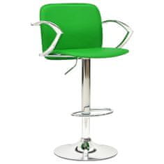 shumee Barski stolčki 2 kosa zeleno umetno usnje
