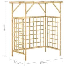 Greatstore Vrtna pergola za dvojni smetnjak impregnirana borovina