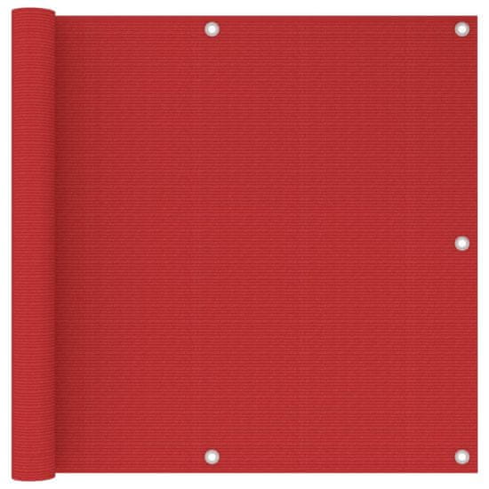 Vidaxl Balkonsko platno rdeče 90x600 cm HDPE