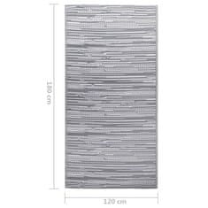 Vidaxl Zunanja preproga ARAKIL siva 120x180 cm PP