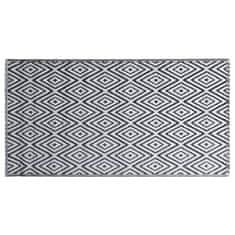 Vidaxl Zunanja preproga bela in črna 160x230 cm PP