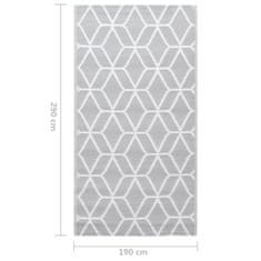 Vidaxl Zunanja preproga siva 190x290 cm PP