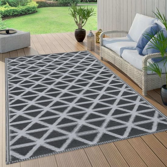 Greatstore Zunanja preproga črna 190x290 cm PP