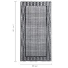 Vidaxl Zunanja preproga siva 80x150 cm PP