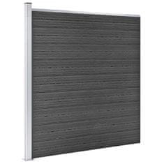 shumee Ograjni panel WPC 175x186 cm črn