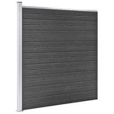 Vidaxl Ograjni panel WPC 175x186 cm črn