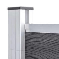 Vidaxl Vrtna ograja WPC 180x105 cm siva