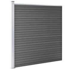 shumee Ograjni panel WPC 175x186 cm črn