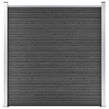 Vidaxl Ograjni panel WPC 180x186 cm črn