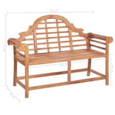 Vidaxl Vrtna klop z zeleno blazino 120 cm trdna tikovina