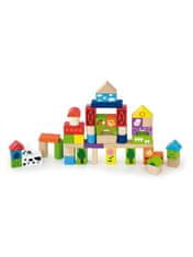 New Classic Toys Leseni bloki za otroke Viga Farm 50 kosov