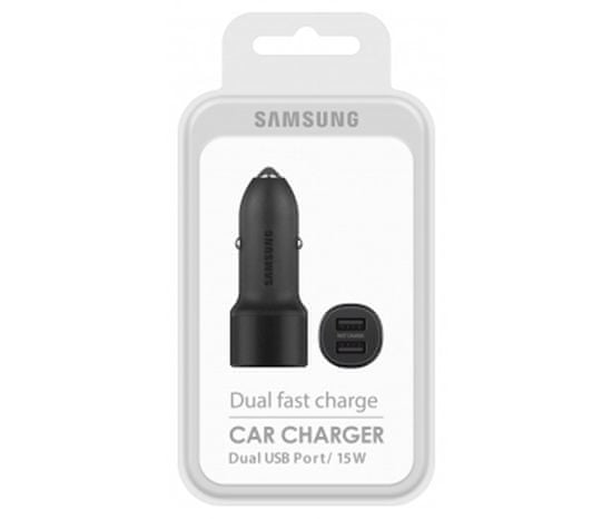 Samsung dvojni avtomobilski polnilnik s podporo za hitro polnjenje (15 W), brez kabla EP-L1100NBEGWW