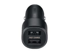 Samsung EP-L1100WBE avtomobilski polnilnik s priloženim kablom Type C/Micro USB, 15 W, črn