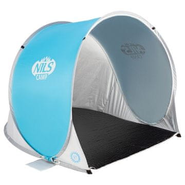 NILS CAMP samonosilni zložljivi šotor za plažo NC3173 modro-siva