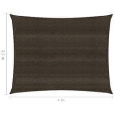 Vidaxl Senčno jadro 160 g/m2 rjavo 2,5x4 m HDPE