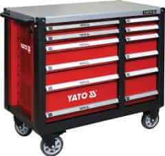 YATO  Mobilna delavnica omarica 6+6 rdeči predali