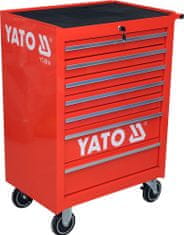 YATO  Mobilna delavnica omarica 7 rdeči predali