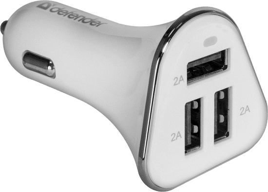 Defender UCA-04 avtopolnilec 3 port USB, 5V / 6A