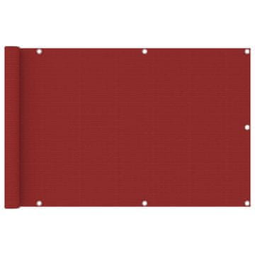 Vidaxl Balkonsko platno rdeče 90x400 cm HDPE