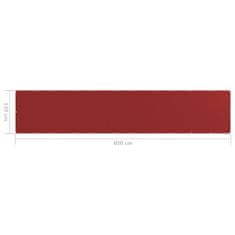 Greatstore Balkonsko platno rdeče 120x600 cm HDPE