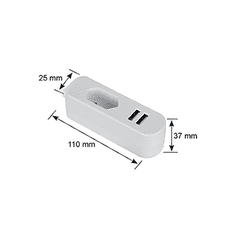 MaxTrack Električni podaljšek 1,4m z 2x USB polnilnima priključkoma