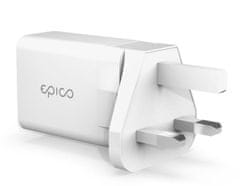 EPICO polnilnik 20W PD Charger with Changeable Plug (EU, UK), beli 9915101100108