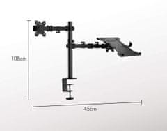 VonHaus namizni nosilec za monitor in prenosnik, dvojni
