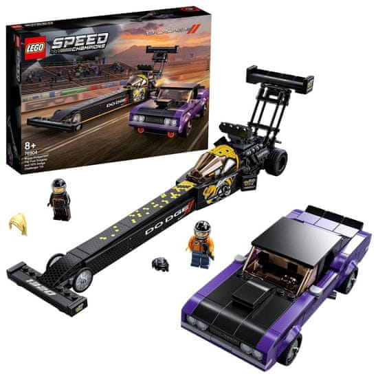 LEGO Speed Champions 76904 Mopar Dodge//SRT Top Fuel Dragster in 1970 Dodge Challenger T/A