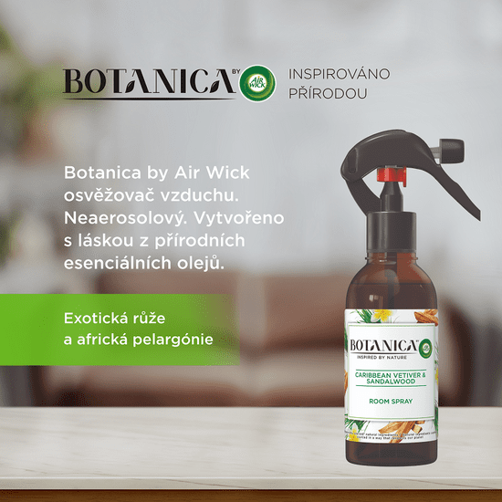 Air wick Botanica by Air Wick osvežilec zraka v spreju Karibski vetiver in sandalovina, 237 ml