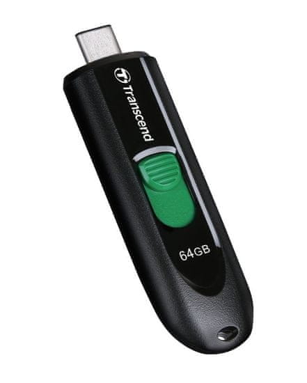 Transcend JetFlash 790C USB-C spominski ključ, 64 GB, USB 3.2, črn