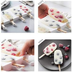 Netscroll Silikonski modelček za 4 mini sladoledne lučke + 50 lesenih palčk, nova oblika “cake popsicle”, izdelajte popolni sladoled, ki bo uspeh vsake zabave, IceCreamStar