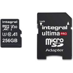 Integral Professional High Speed microSDXC spominska kartica, 256 GB, 180 MB/s, V30, UHS-I, U3 + SD adapter