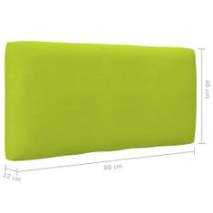 shumee Blazina za kavč iz palet svetlo zelena 80x40x12 cm