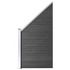 Vidaxl Komplet ograjnih panelov WPC 1830x(105-186) cm črn