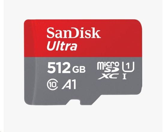 SanDisk Micro SDXC Ultra spominska kartica, 512 GB, 100 MB/s, UHS-I, C10 + SD adapter