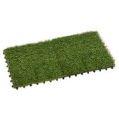 Vidaxl Umetna trava plošče 22 kosov zelena 30x30 cm