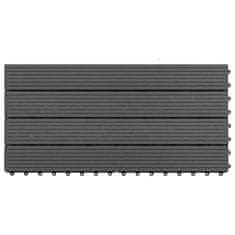 Vidaxl Talne plošče 6 kosov WPC 60x30 cm 1,08 m² črne
