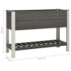 Vidaxl Visoka greda s polico 125x50x90 cm WPC siva