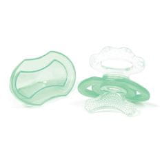 BabyOno Silikonski dude brez BPA s pokrovom zelene barve 3m+