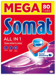 Somat All in 1 tablete za pomivalni stroj, 80 kosov