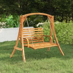 Vidaxl Gugalna klop trdna smrekovina s tikovino 91x130x58 cm