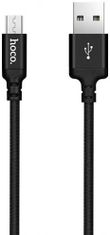 Hoco Hoco podatkovni kabel X14 Micro USB, 2 m, 3A, črn, pleten