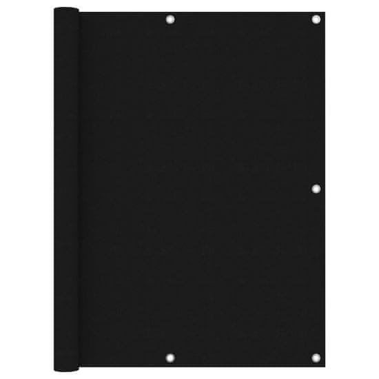 Greatstore Balkonsko platno črno 120x600 cm oksford blago